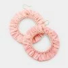 Fabulous Shoes Pink Raffia Tassel Beaded Earrings