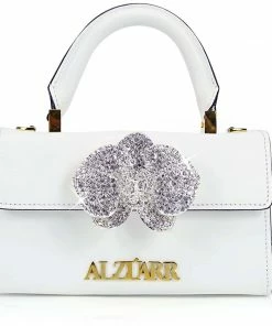 ALZÚARR The Larr White With Crystals Mini Bag Collections