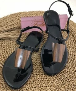 Fabulous Shoes Black Sandals Patent