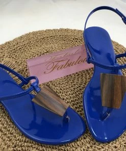 Fabulous Shoes Blue Sandal Patent