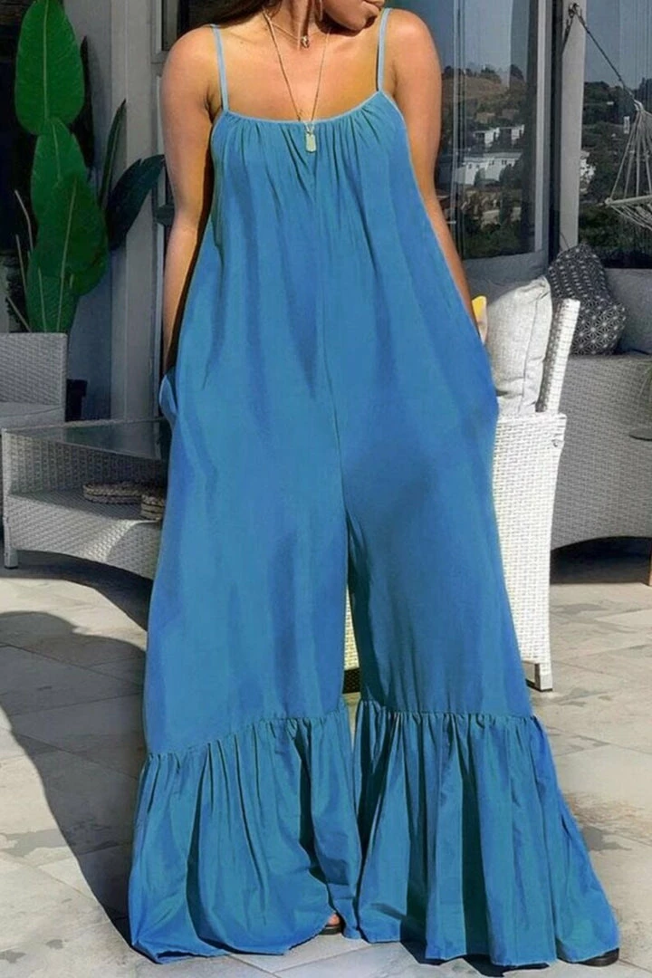 Fabulous Shoes Blue Flared Jumpsuit JUMPSUITS 1 Fabulous Shoes Blue Flared Jumpsuit JUMPSUITS