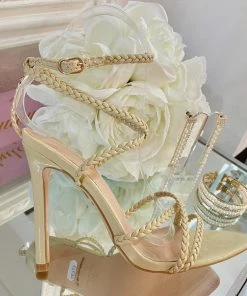 Fabulous Shoes Nude Braided Heels