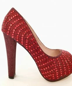 Fabulous Shoes Wine Sparkle Heels