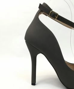 Fabulous Shoes Gray Strap Pumps