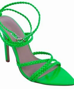 Fabulous Shoes Neon Green Braided Heels