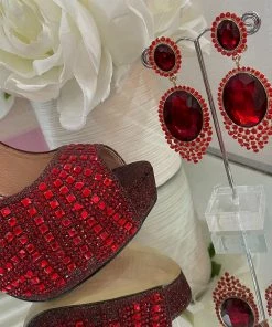 Fabulous Shoes Wine Sparkle Heels