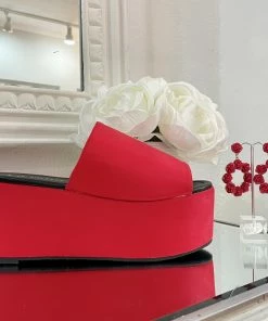 Fabulous Shoes Red Vibrant Platform