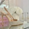 Fabulous Shoes Nude Crystal Pumps