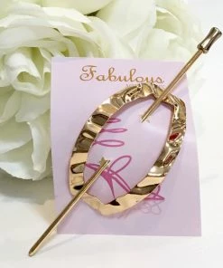 Fabulous Shoes ACCESORIES AND JEWELRY Metal Ruffled Gold Hair Pin