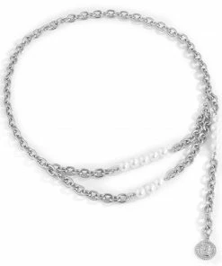 Fabulous Shoes Pearls Silver Chain Belt