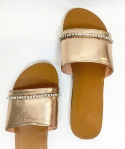 Fabulous Shoes Rhinestone Rose- Gold Sandals 6 Fabulous Shoes Rhinestone Rose- Gold Sandals