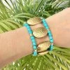 Fabulous Shoes ACCESORIES AND JEWELRY Aqua & Gold Bracelet