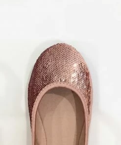 Fabulous Shoes Sparkly Rose Gold Ballerinas