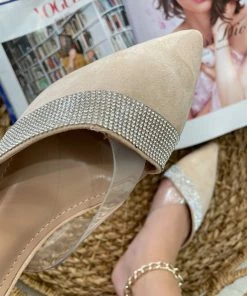 Fabulous Shoes Nude Pointed Toe Flats
