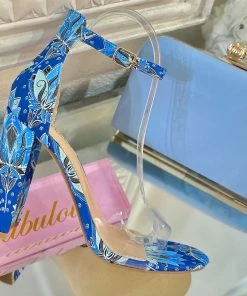 Fabulous Shoes Blue Print Heels