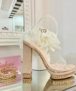 Fabulous Shoes Nude Chains Heel