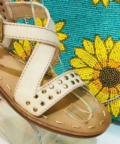 Fabulous Shoes Stud Nude Sandals