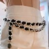 Fabulous Shoes Black & Silver Chain Belt Others