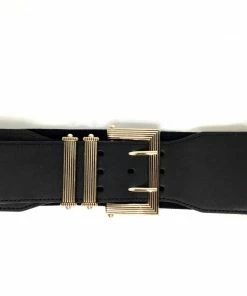 Fabulous Shoes Black Style Gold Belt
