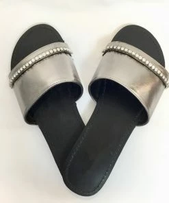 Fabulous Shoes Rhinestone Pewter Sandals