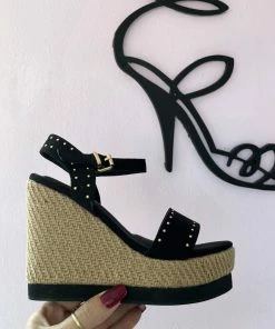 Fabulous Shoes Gold & Black Platform
