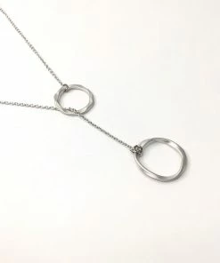 Fabulous Shoes ACCESORIES AND JEWELRY Silver Double Circle Necklace