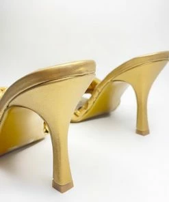 Fabulous Shoes Golden Square Heels
