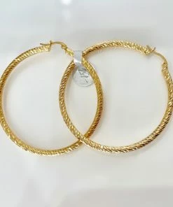Fabulous Shoes ACCESORIES AND JEWELRY Spiral Golden Hoops