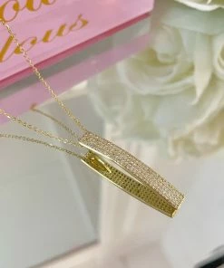 Fabulous Shoes ACCESORIES AND JEWELRY Gold Bar Necklace