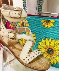 Fabulous Shoes Stud Nude Sandals