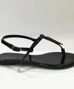 Fabulous Shoes Black Sandals Patent