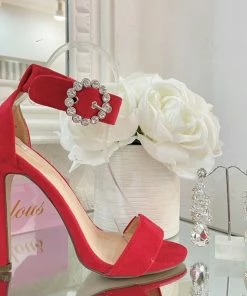 Fabulous Shoes Red Pendant Heel