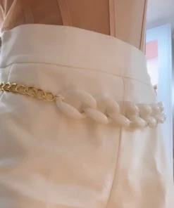 Fabulous Shoes White Chain Belt Others