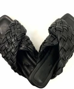 Fabulous Shoes Black Braided Flats