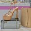 Fabulous Shoes HEELS Ankle Wrap Nude Platform