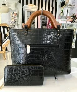Fabulous Shoes HANDBAGS Black 2 Piece Set