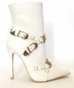 Fabulous Shoes White & Gold Boots