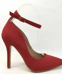 Fabulous Shoes Red Strap Pumps
