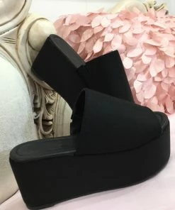 Fabulous Shoes Black Platforms Wedges