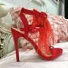 Fabulous Shoes Red Feather Heels
