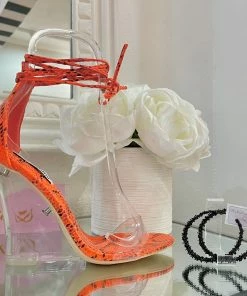 Fabulous Shoes Orange Print Heels