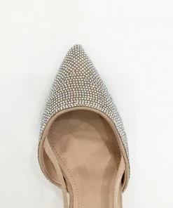 Fabulous Shoes Nude Crystal Pumps