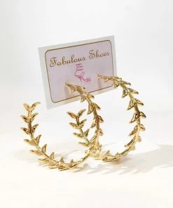 Fabulous Shoes ACCESORIES AND JEWELRY Gold Leaf Earrings