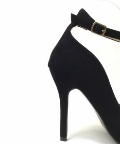 Fabulous Shoes Black Strap Pumps