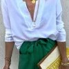 Fabulous Shoes White V-Neck Style Blouse TOPS