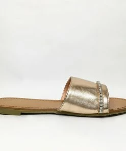 Fabulous Shoes Rhinestone Rose- Gold Sandals