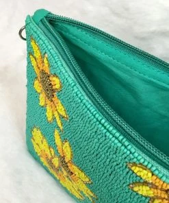 Fabulous Shoes Beaded Flowers Turquoise Handbag TROPICAL COLLECTION