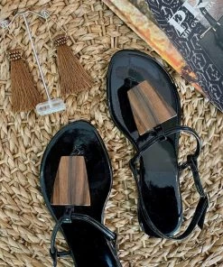 Fabulous Shoes Black Sandals Patent