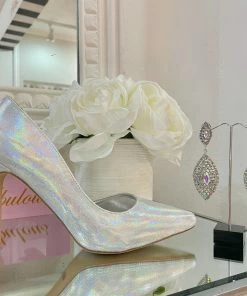 Fabulous Shoes Silver Pu Belle Heels