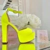 Fabulous Shoes Neon Yellow Heels